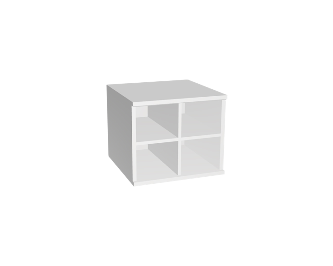 Offenes Schrankelement mit 4 Fächern | Weiß