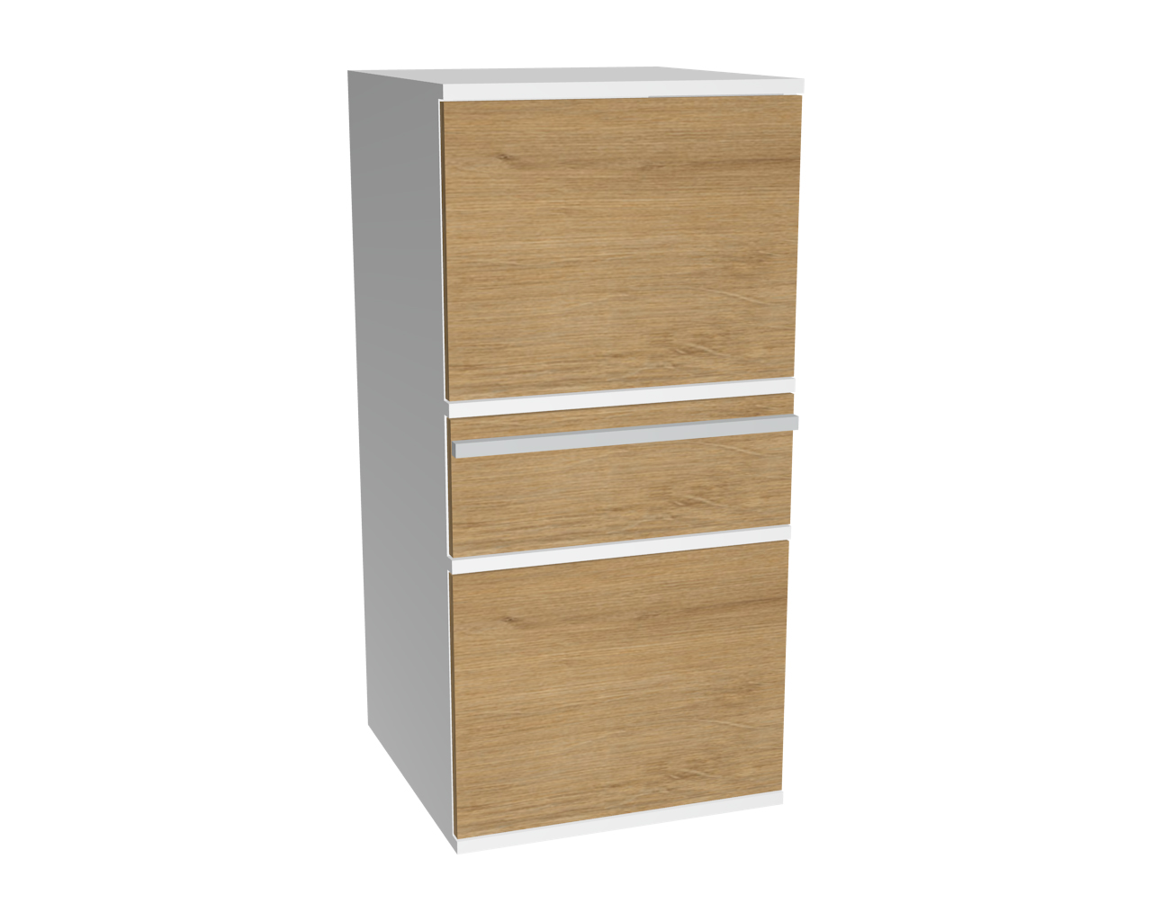 3er Schrankkombination mit 2 Türelementen + 1 Schublade | Wildeiche