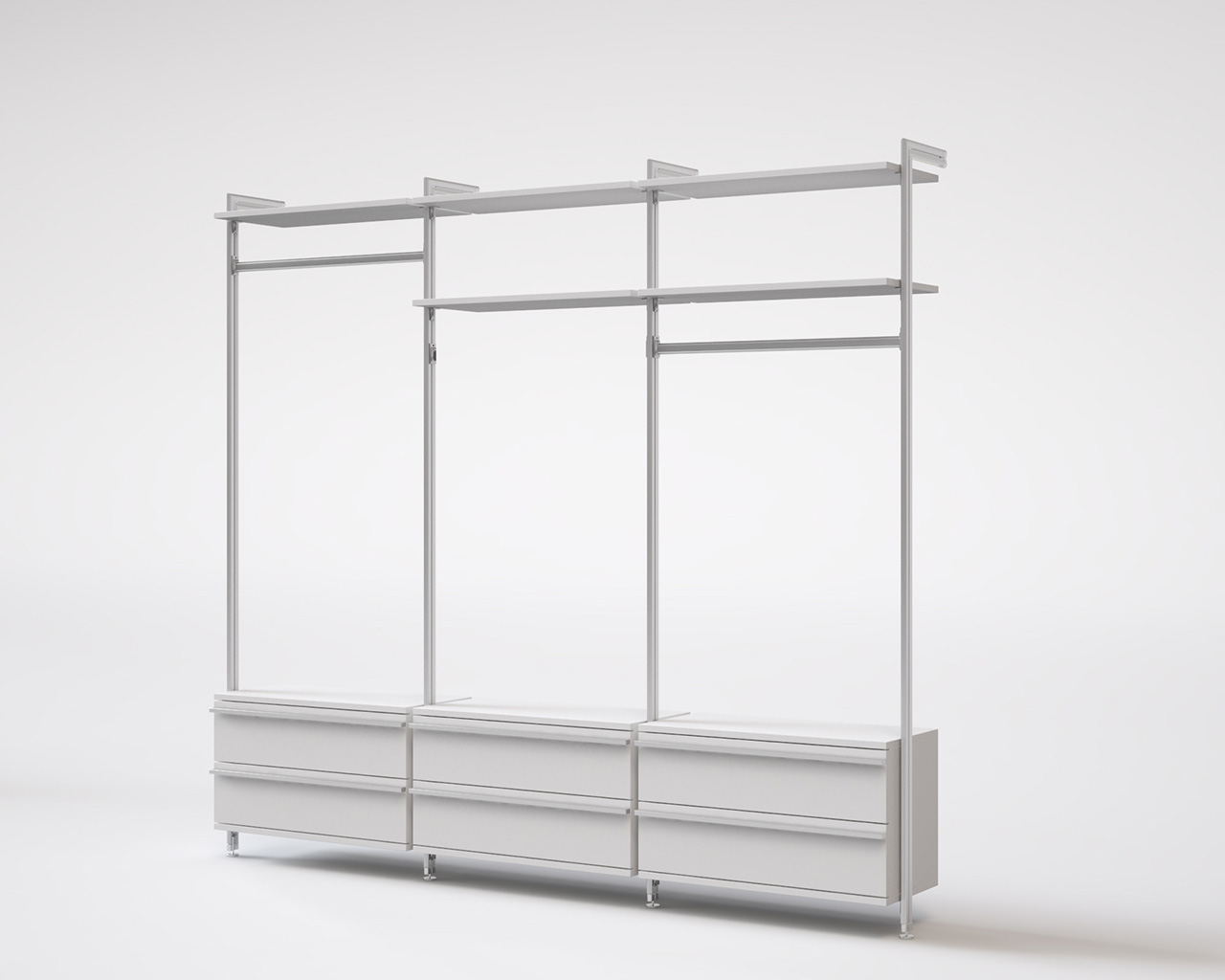 Regalsystem f. Ankleidezimmer BELGRAD M1: linke Seite