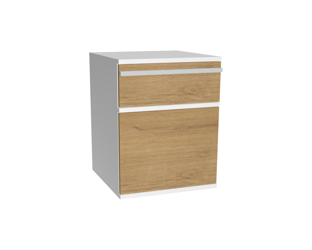2er Schrankelement mit 1 Schublade + 1 Tür | Wildeiche