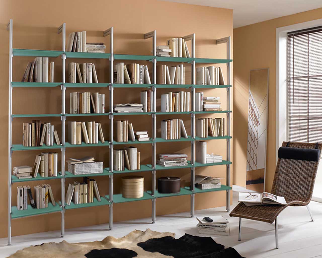 Bücherregal LIBERTY mit Glasböden ohne LED