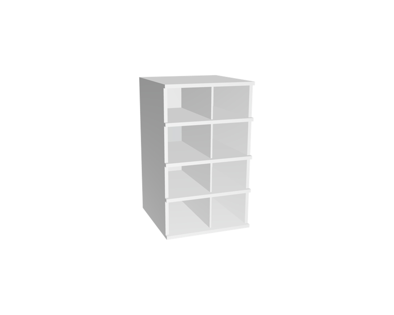 Offenes Schrankelement mit 8 Fächern | Weiß