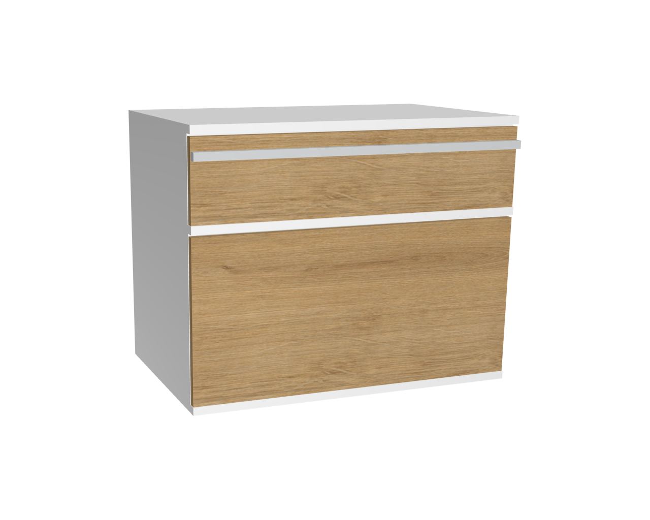2er Schrankelement mit 1 Schublade + 1 Klappe | Wildeiche