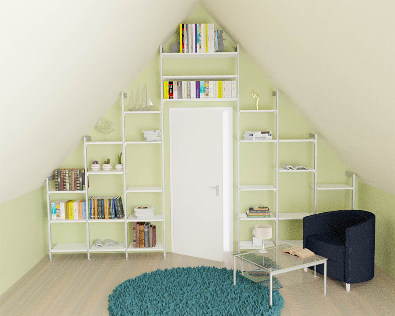 Bücherregal für Dachräume MANHATTAN