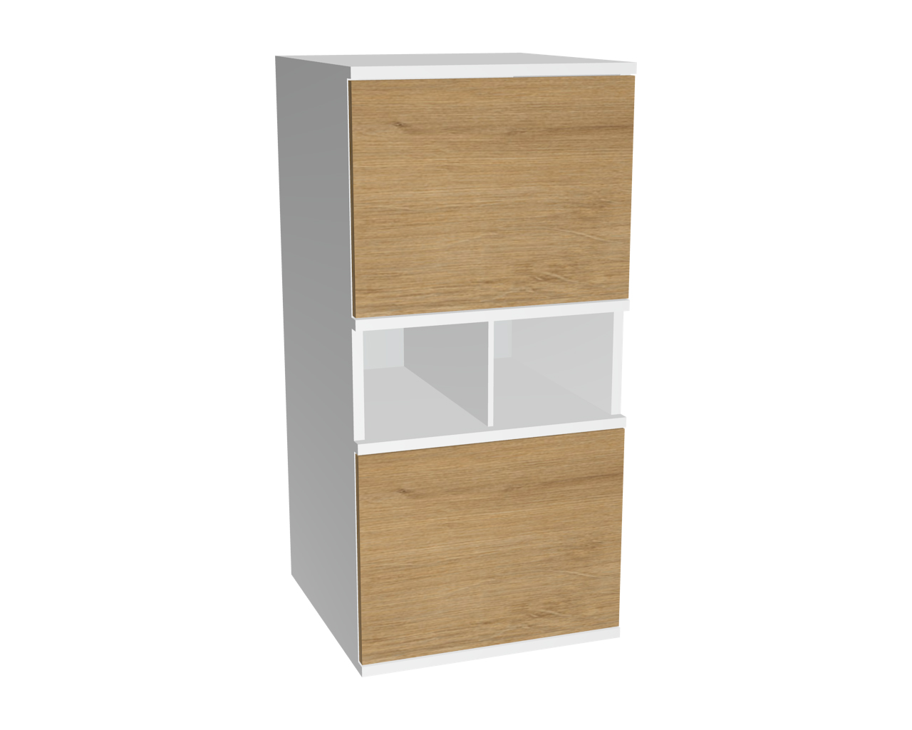 3er Schrankkombination mit 2 Türelementen + off. Fach | Wildeiche