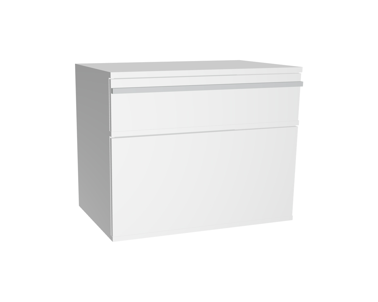 2er Schrankelement mit 1 Schublade + 1 Klappe | Weiß