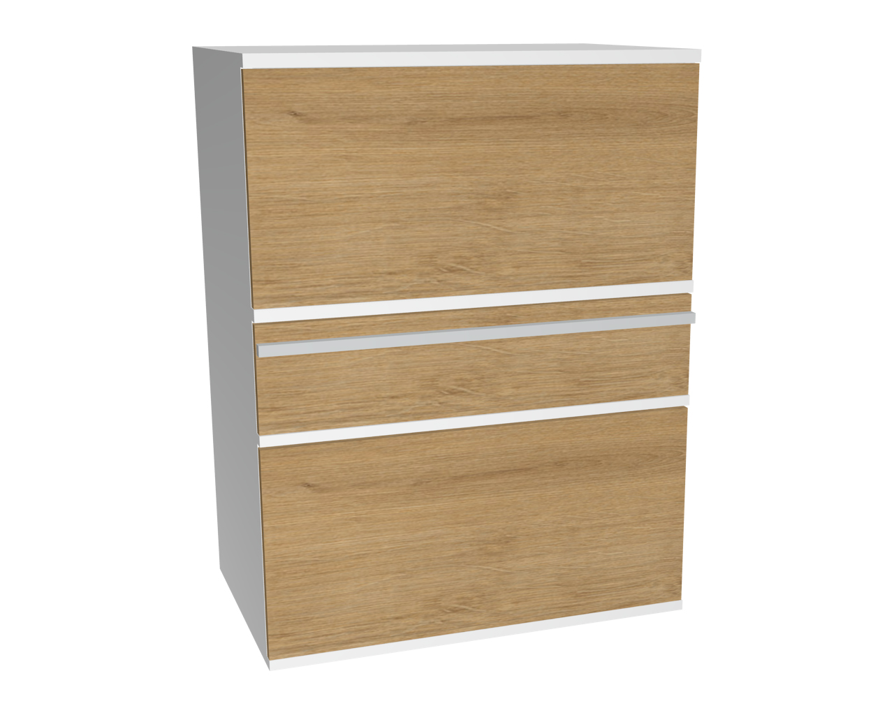 3er Schrankkombination mit 2 Klappenelementen + 1 Schublade | Wildeiche